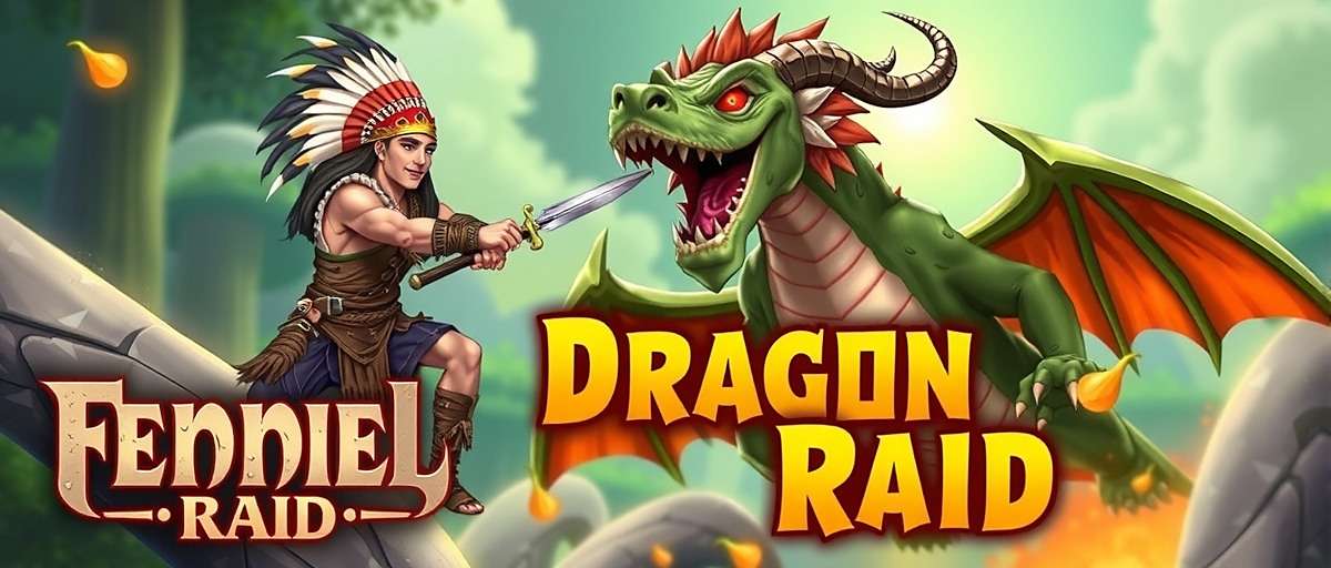 Fennel Dragon Raid Official Cover Fennel Dragon Raid game cover showing Indian warrior fighting a dragon with fennel elements